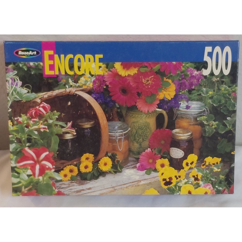 RoseArt Encore 500 Piece Jigsaw Puzzle Flowers Garden Still Life Factory Sealed